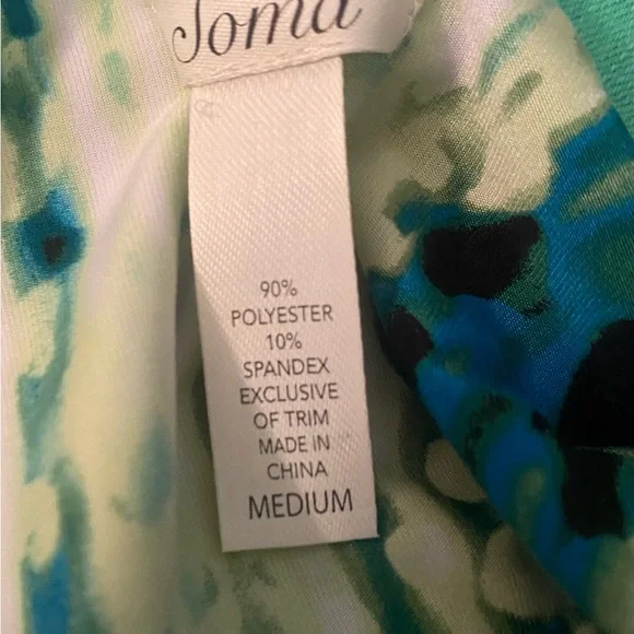 Soma Green and White Maxi  Dress with Pleats Size Medium - Picture 6 of 7